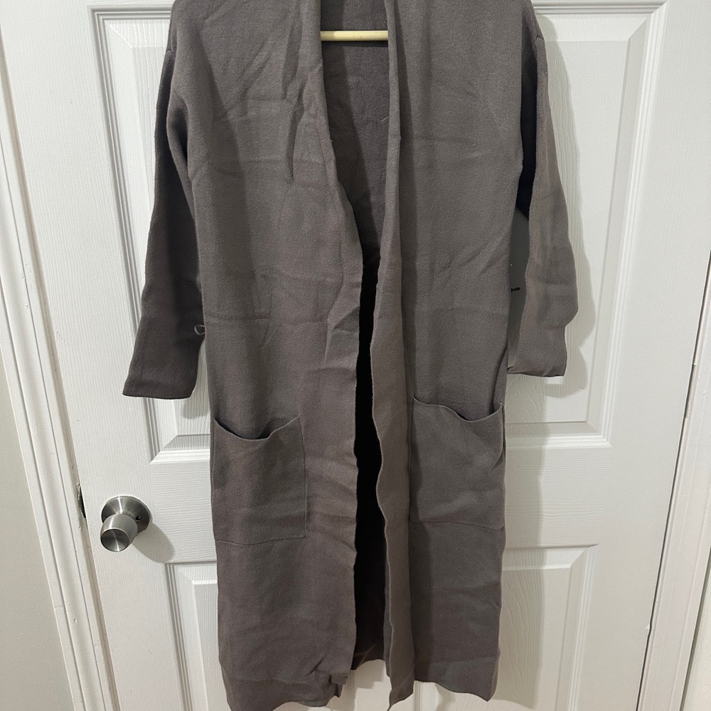Tahari Taupe Women's Maxi Cardigan